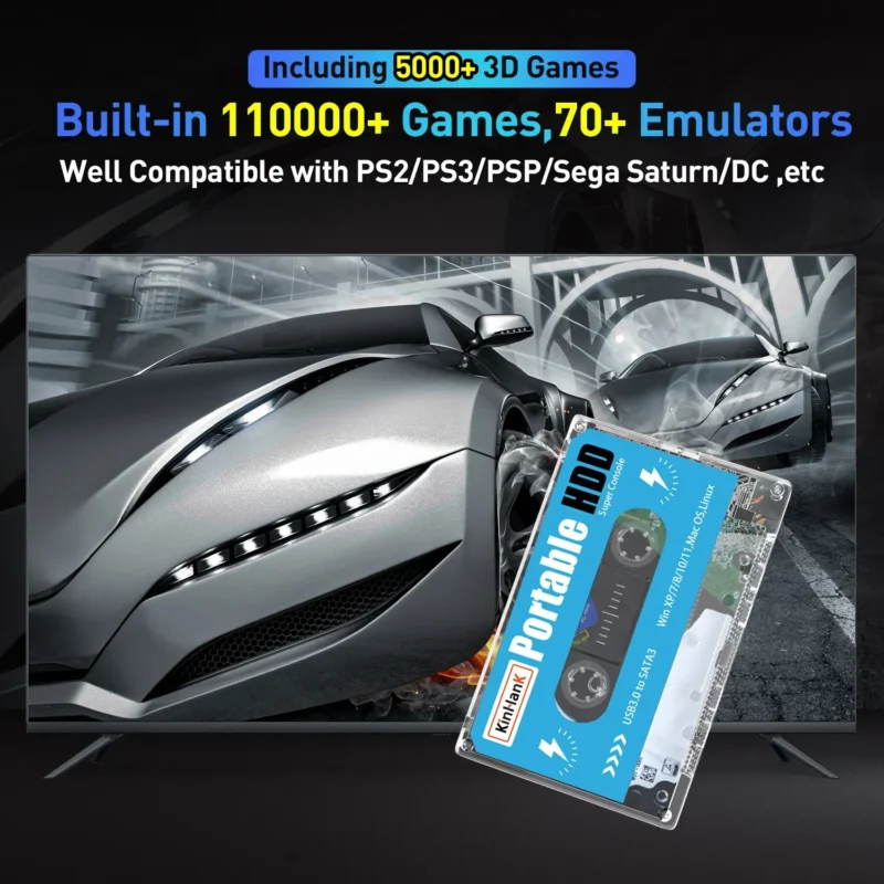KINHANK Super Console 500G Gaming HDD 100000 Video Games 70 Emulators For DC/MAME/SS/NAOMI/PS2/PS1 Plug and Play Batocera OS - Image 2